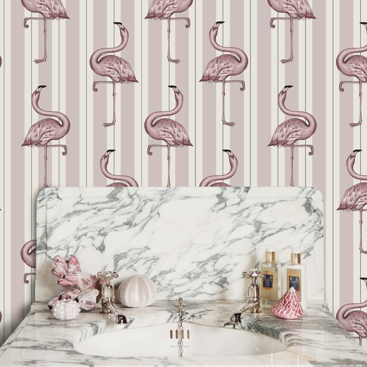 Flamboyance Wallpaper - Off - White & Macaroon - Pink - House of Hackney - 1 - WA - FLA - DI - MPK - XXX - Premier Wallcovering