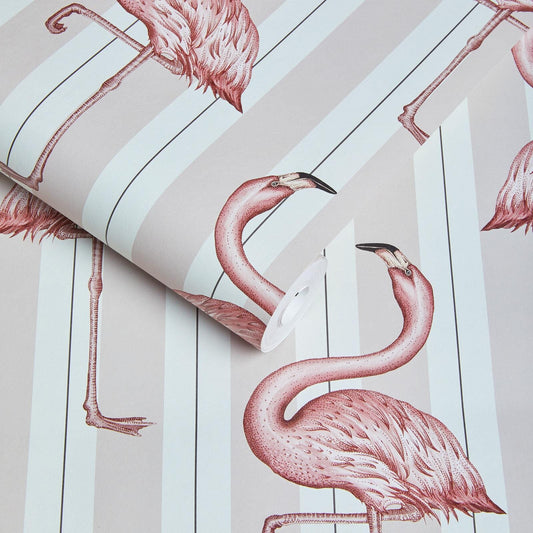 Flamboyance Wallpaper - Off - White & Macaroon - Pink - House of Hackney - 1 - WA - FLA - DI - MPK - XXX - Premier Wallcovering