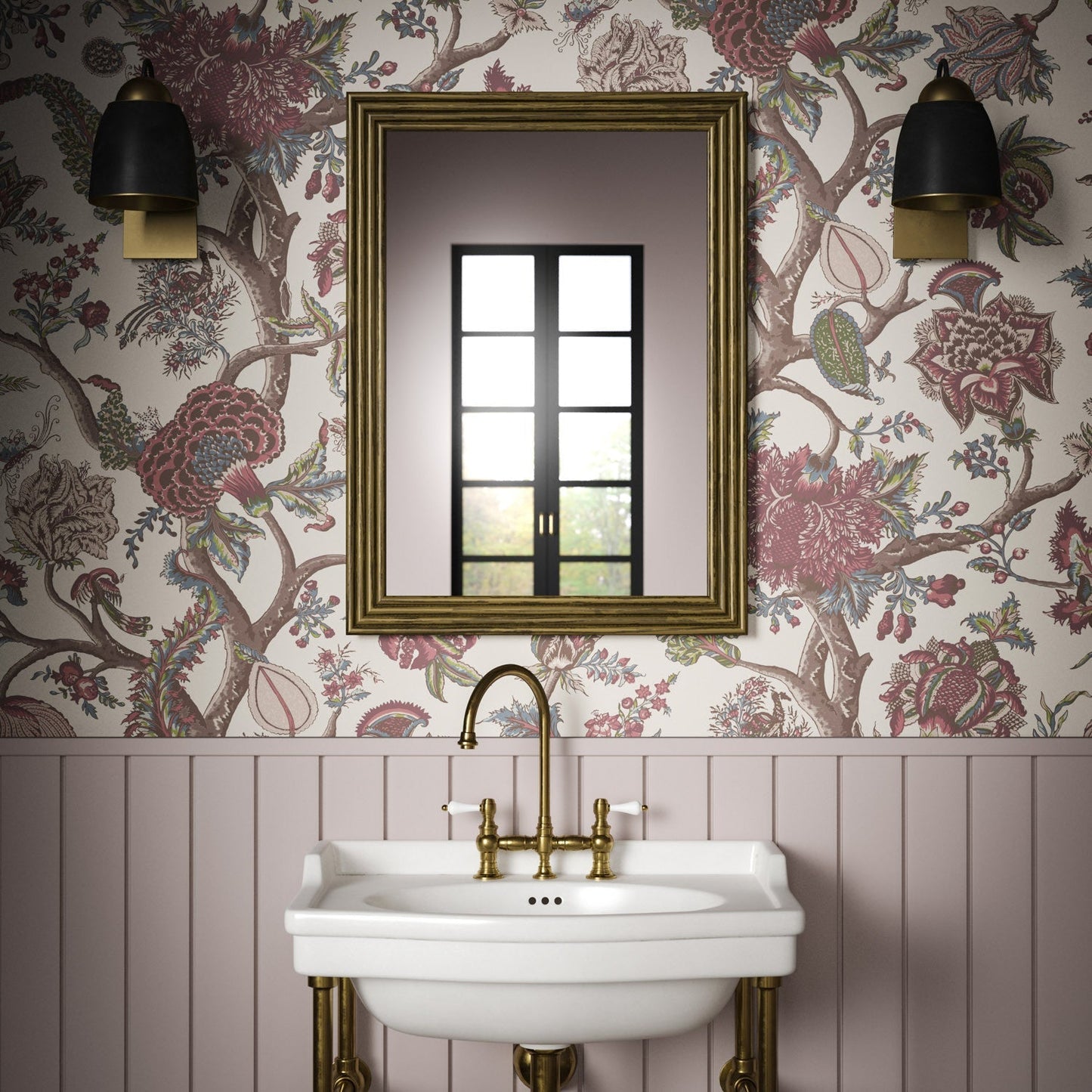 Flame Of The Forest Wallpaper - Mulberry - Warner House - Premier Wallcovering