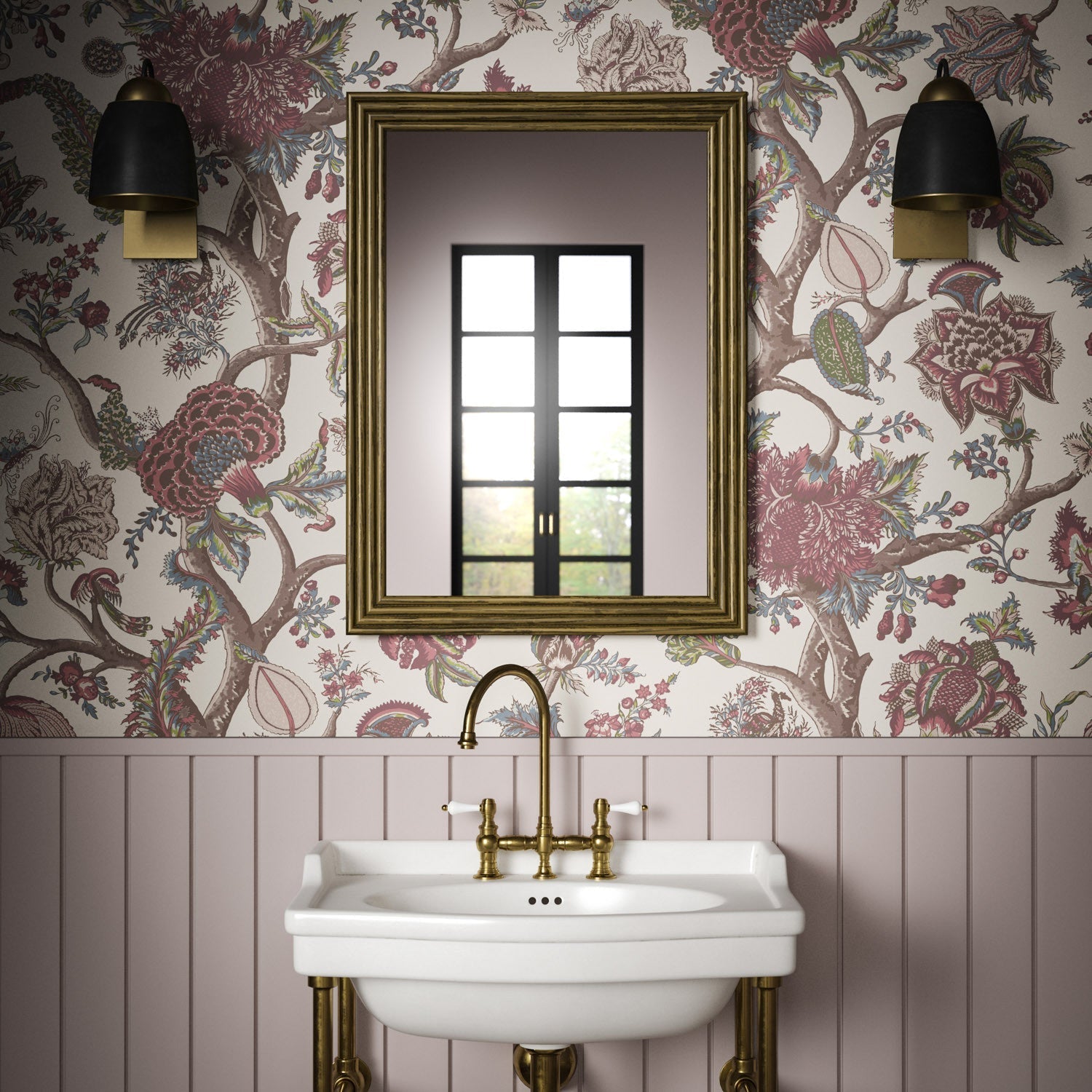 Flame Of The Forest Wallpaper - Mulberry - Warner House - Premier Wallcovering