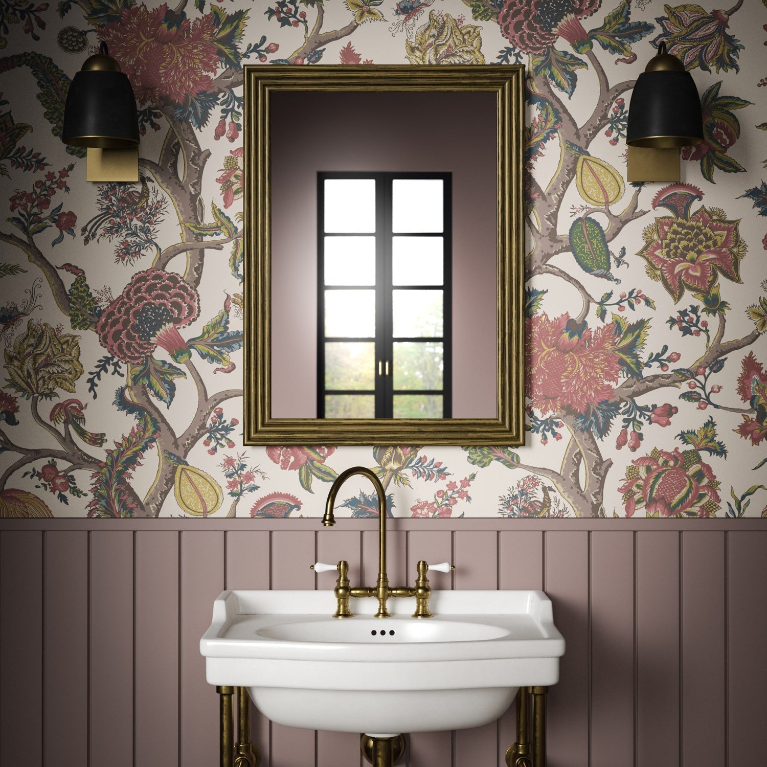 Flame Of The Forest Wallpaper - Antique - Warner House - Premier Wallcovering