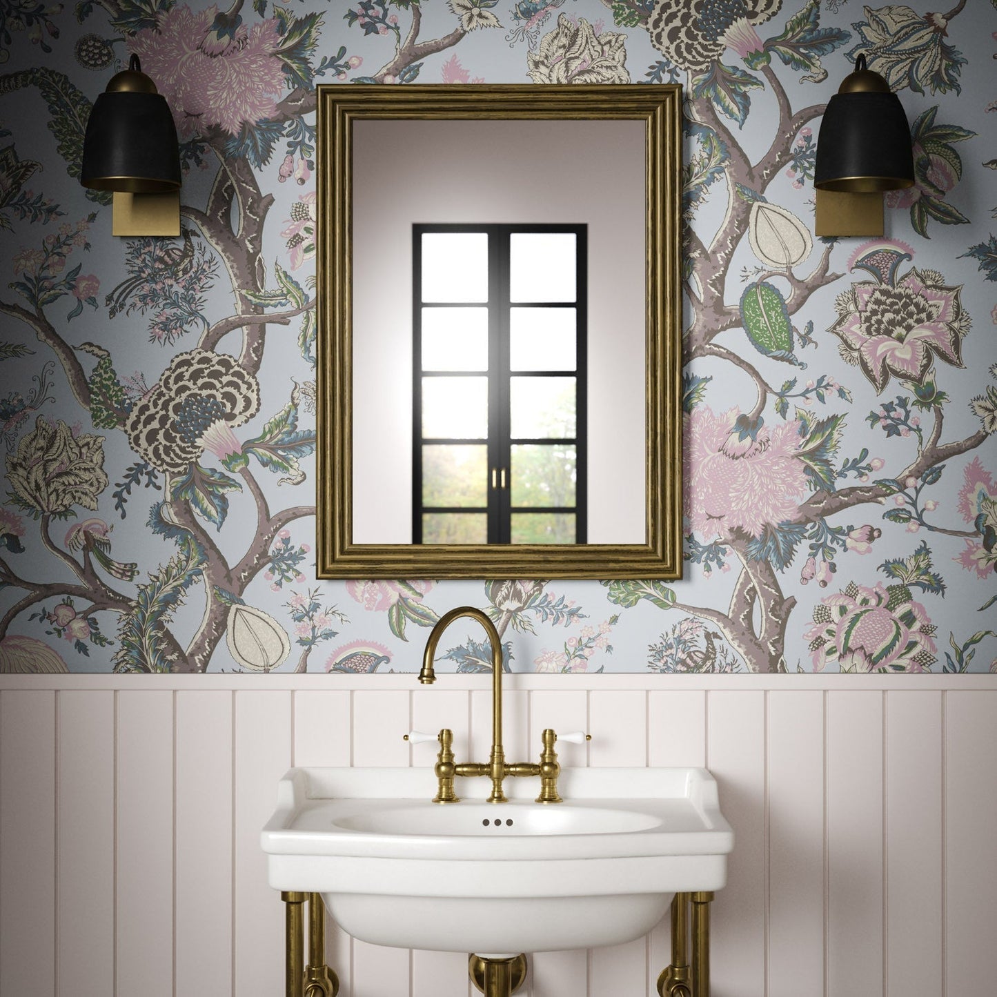 Flame Of The Forest Wallpaper - Eggshell - Warner House - Premier Wallcovering