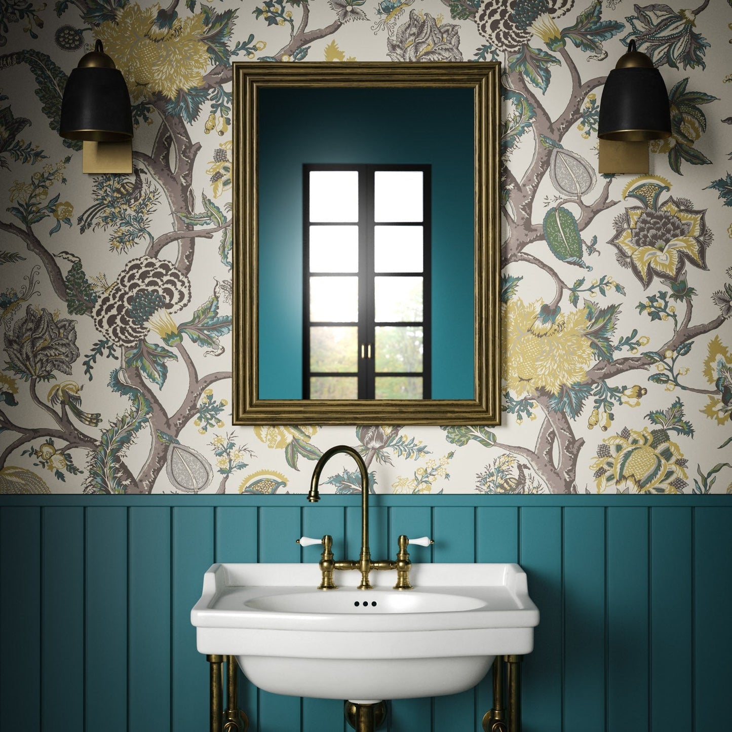 Flame Of The Forest Wallpaper - Palm - Warner House - Premier Wallcovering