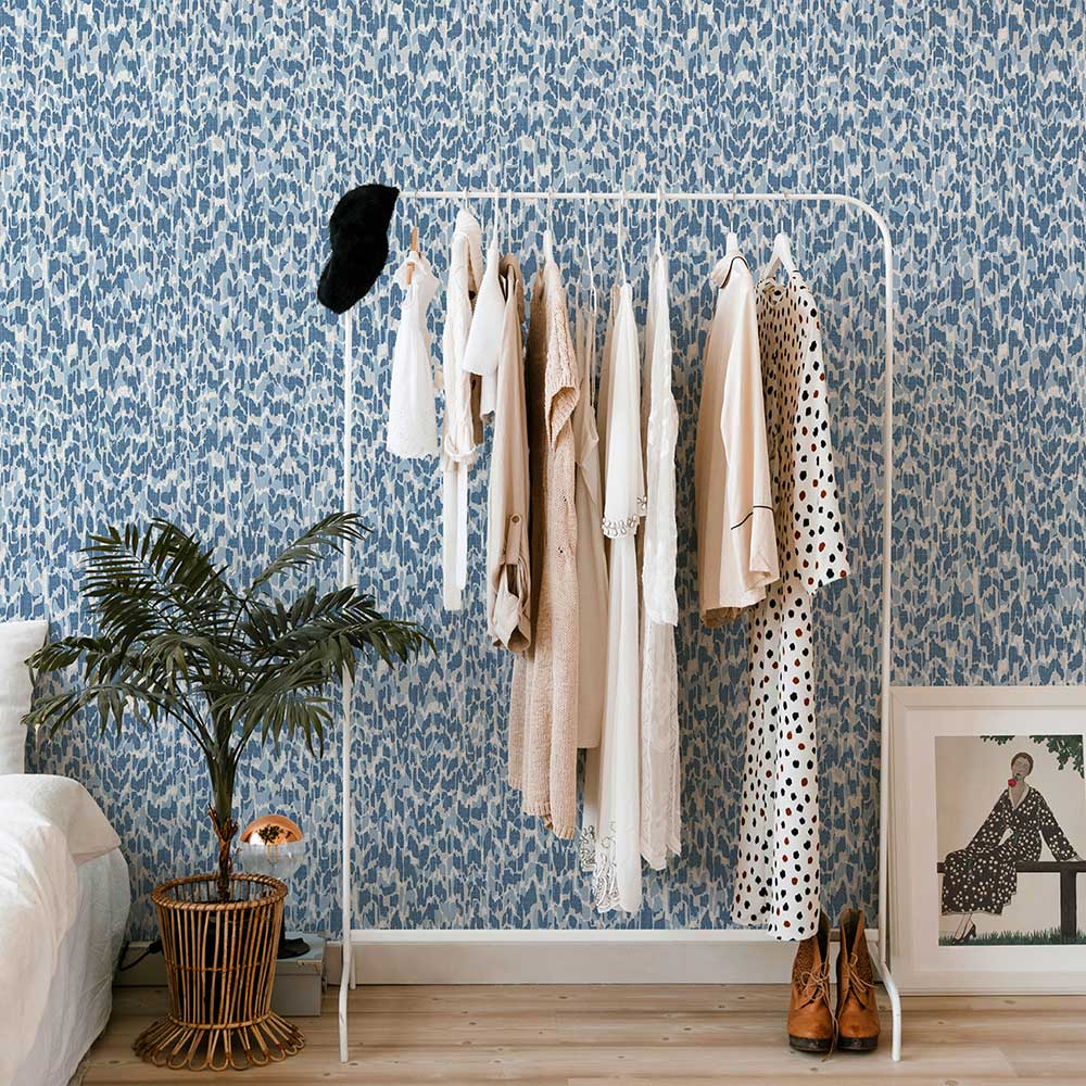 Flavia Wallpaper - Blue - A Street Prints - FD26431 - Premier Wallcovering