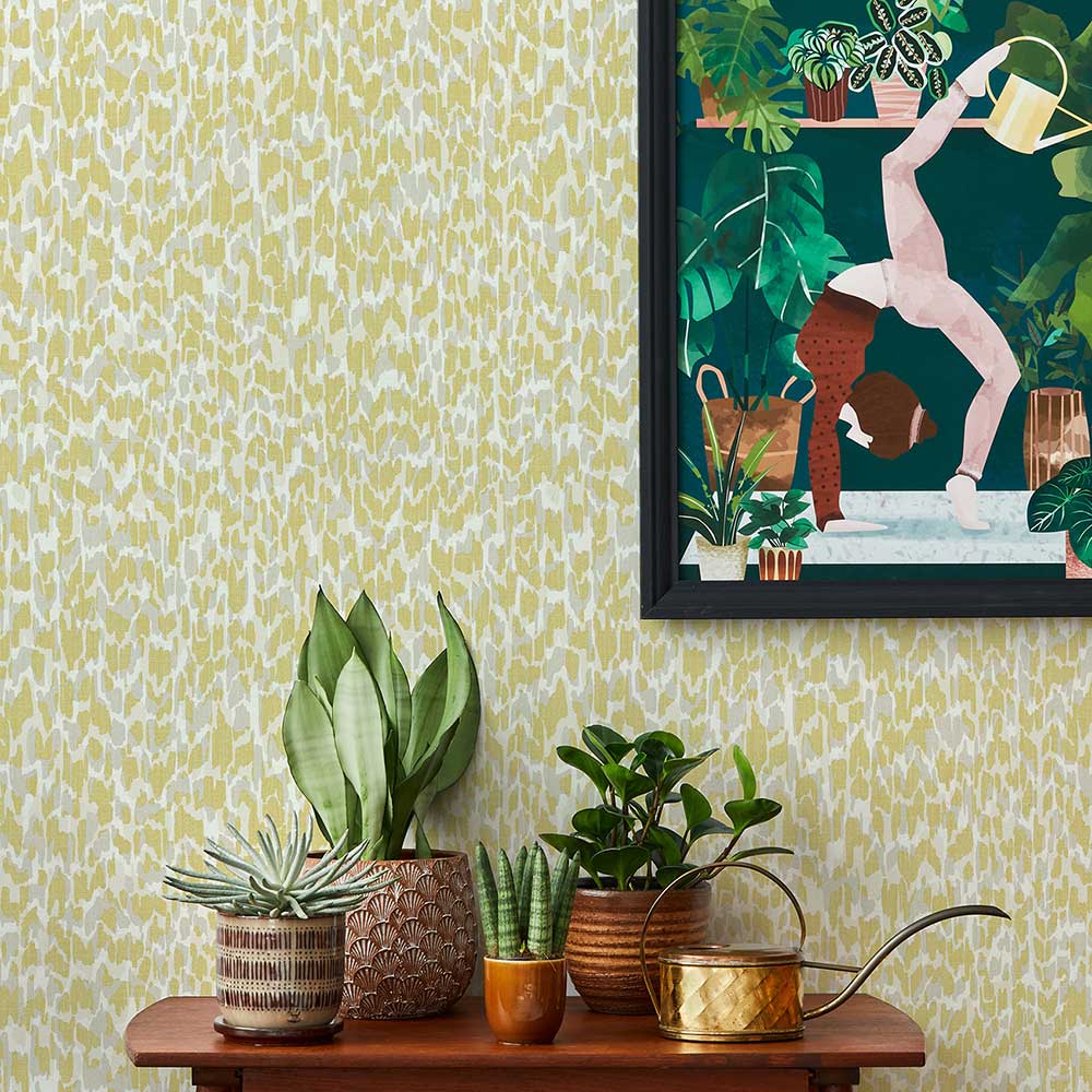 Flavia Wallpaper - Yellow - A Street Prints - FD26429 - Premier Wallcovering