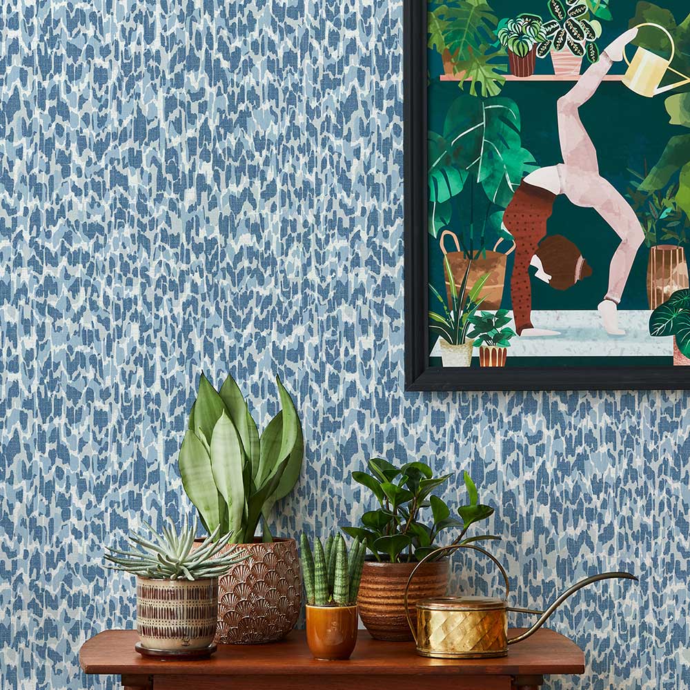 Flavia Wallpaper - Blue - A Street Prints - FD26431 - Premier Wallcovering