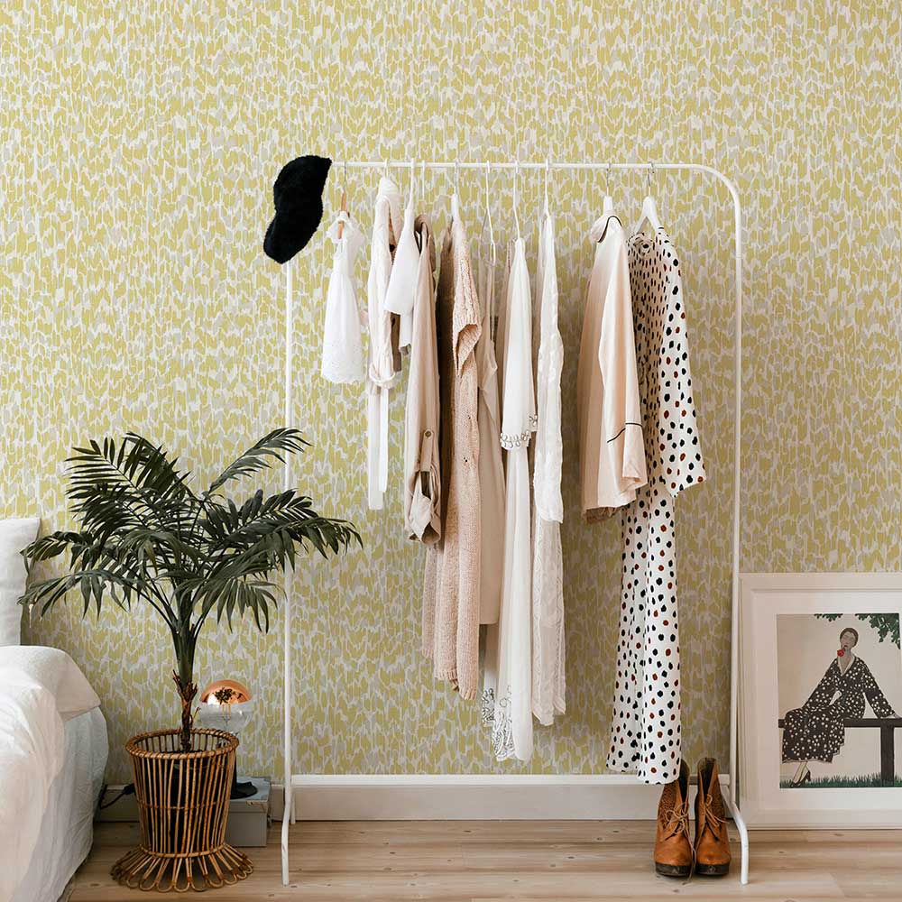 Flavia Wallpaper - Yellow - A Street Prints - FD26429 - Premier Wallcovering