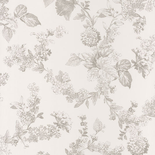 Fleur Fontainebleau Wallpaper - Grey - Casadeco - 81561203 - Premier Wallcovering