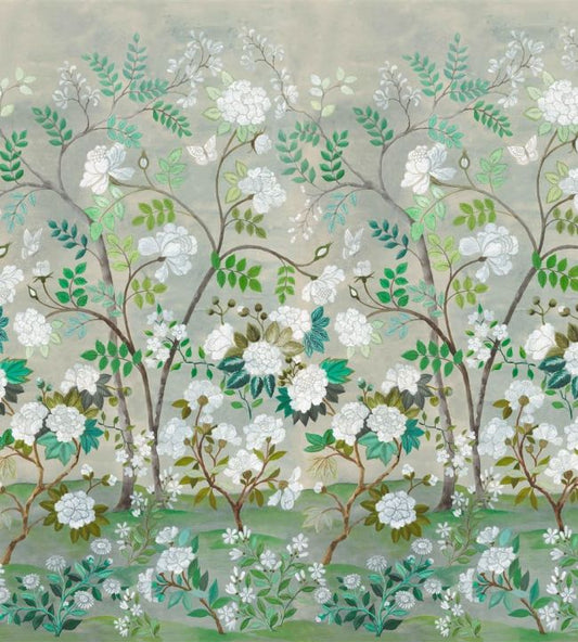 Fleur Orientale Wallpaper - Celadon - PDG1152/01 - Designers Guild - Premier Wallcovering