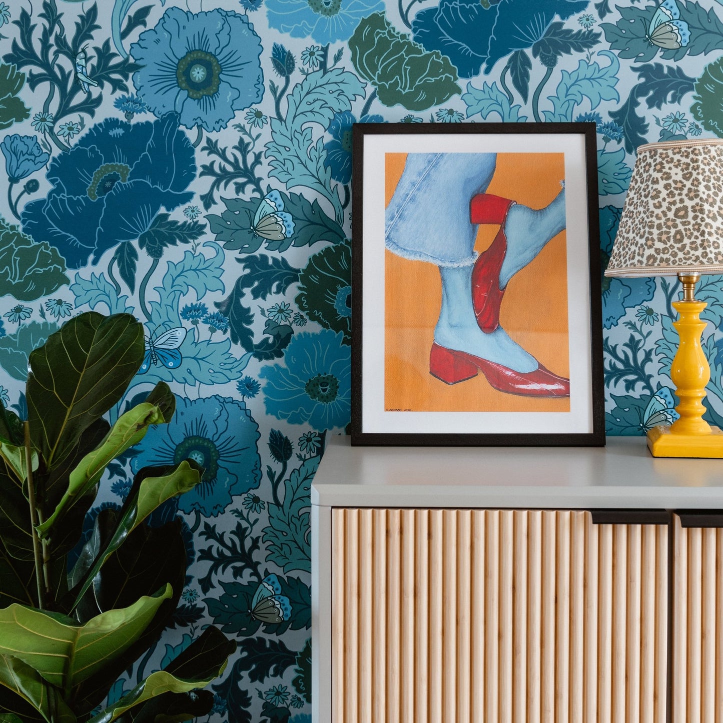 Fleur Wallpaper - Denim-Blue - Wear The Walls - FLDB807652 - Premier Wallcovering