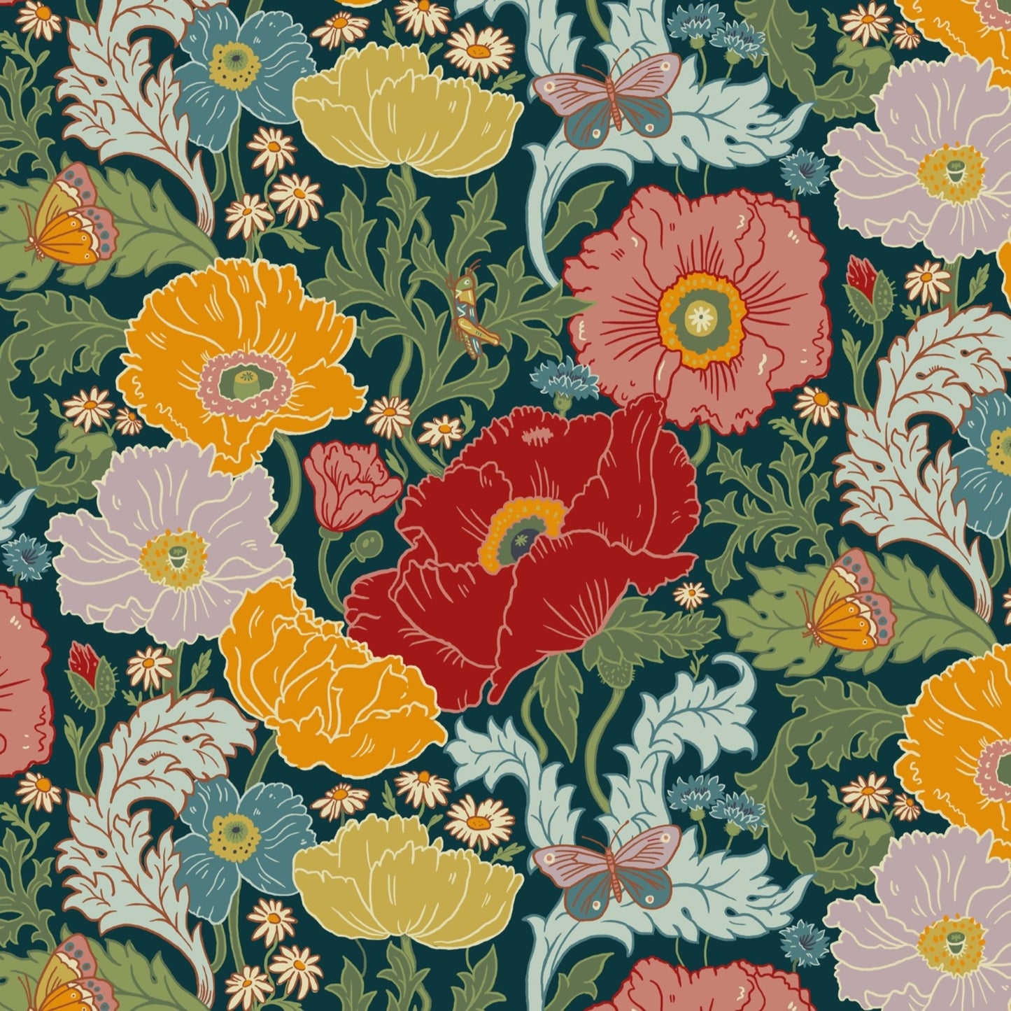 Fleur Wallpaper - Indigo - Wear The Walls - FLIB807652 - Premier Wallcovering