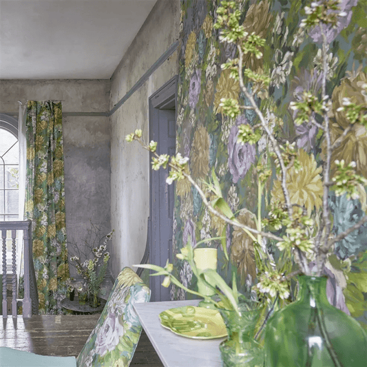 Fleurs D Artistes Wallpaper - Vintage Green - PDG1170/01 - Designers Guild - Premier Wallcovering