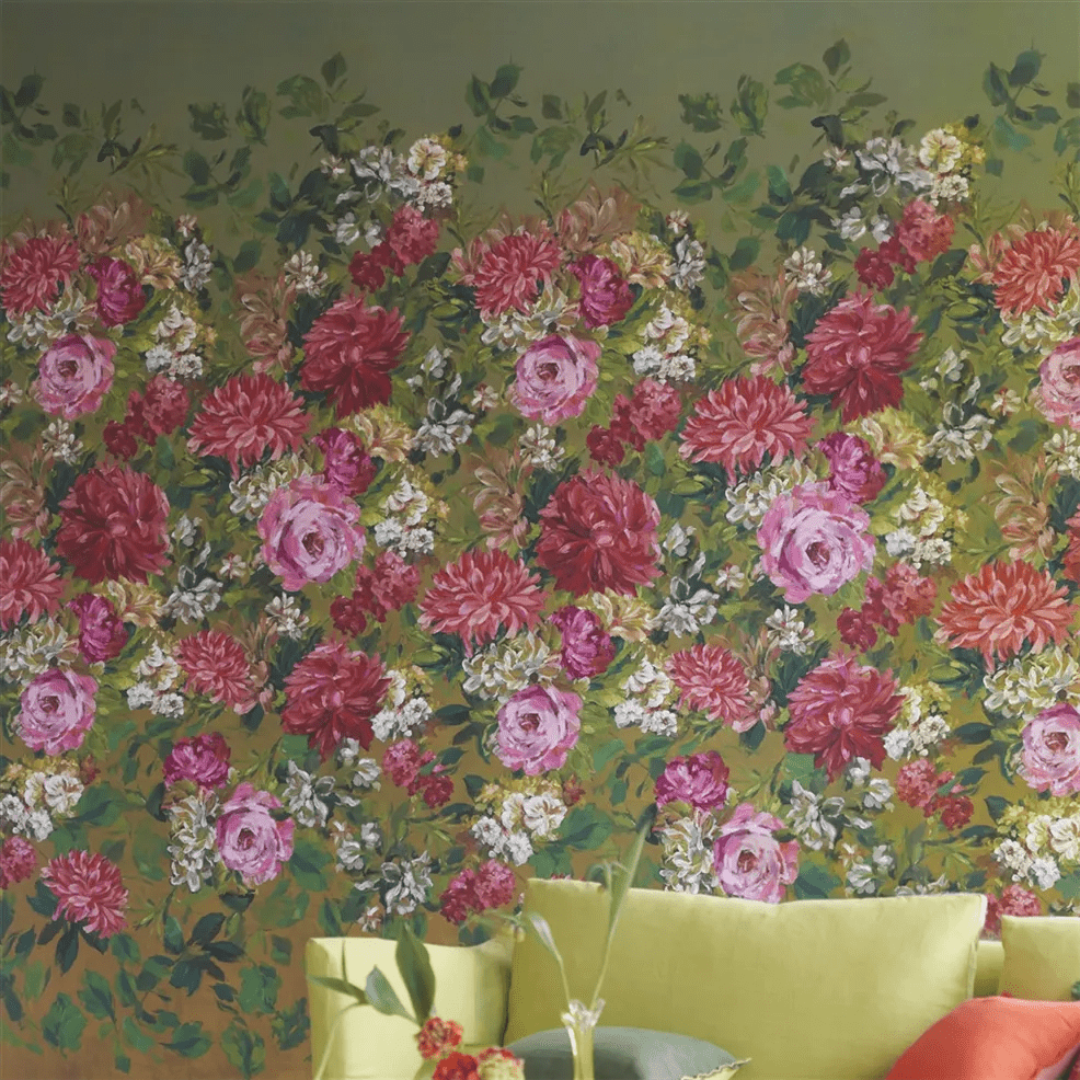 Fleurs D Artistes Wallpaper - Terracotta - PDG1170/02 - Designers Guild - Premier Wallcovering