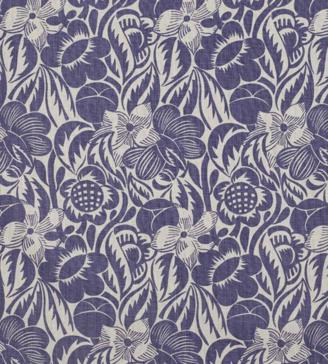 Fleurs Etoilees Fabric - Indigo - Christopher Farr Cloth - CF135 - 05 - Premier Wallcovering