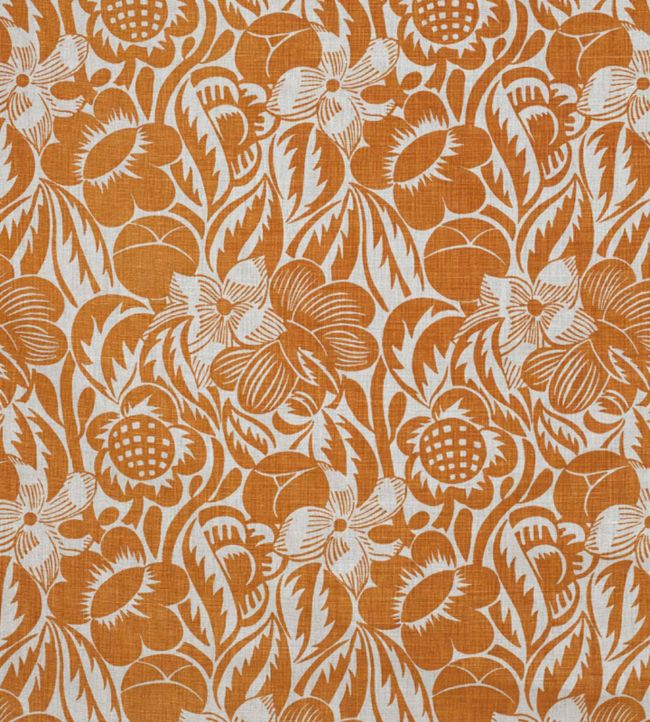 Fleurs Etoilees Fabric - Orange - Christopher Farr Cloth - CF135 - 06 - Premier Wallcovering