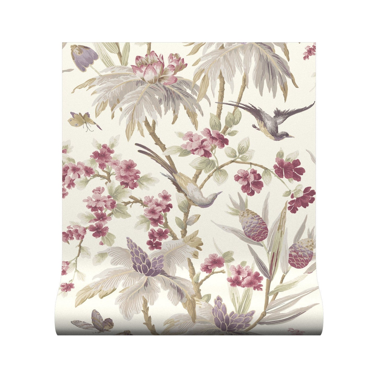 Fleurs Exotique Wallpaper - Heather - Warner House - Premier Wallcovering
