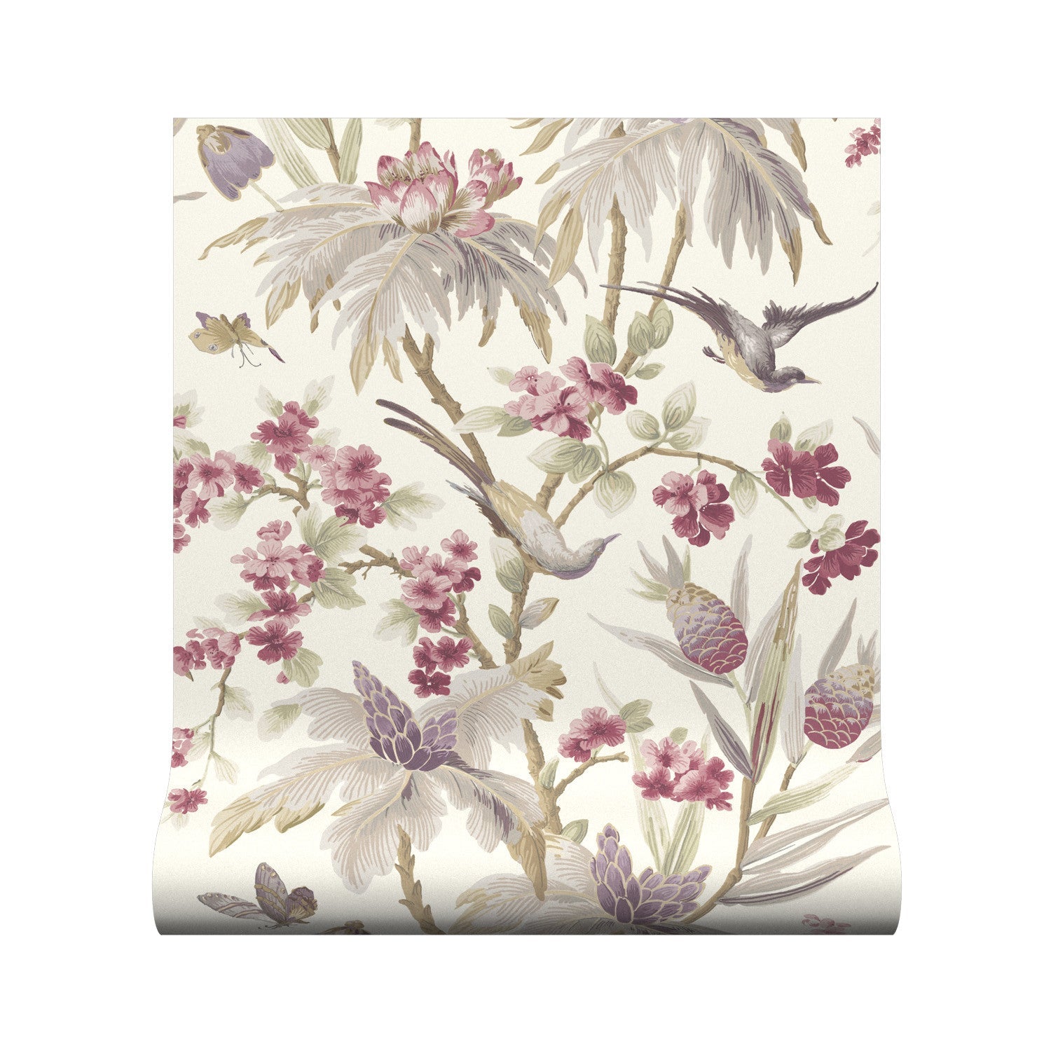 Fleurs Exotique Wallpaper - Heather - Warner House - Premier Wallcovering