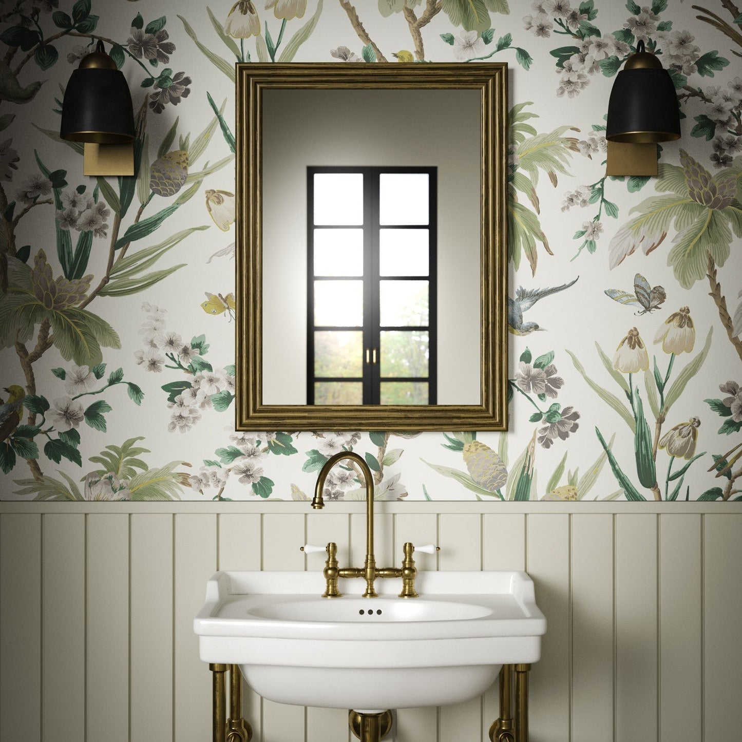 Fleurs Exotique Wallpaper - Forest - Warner House - Premier Wallcovering