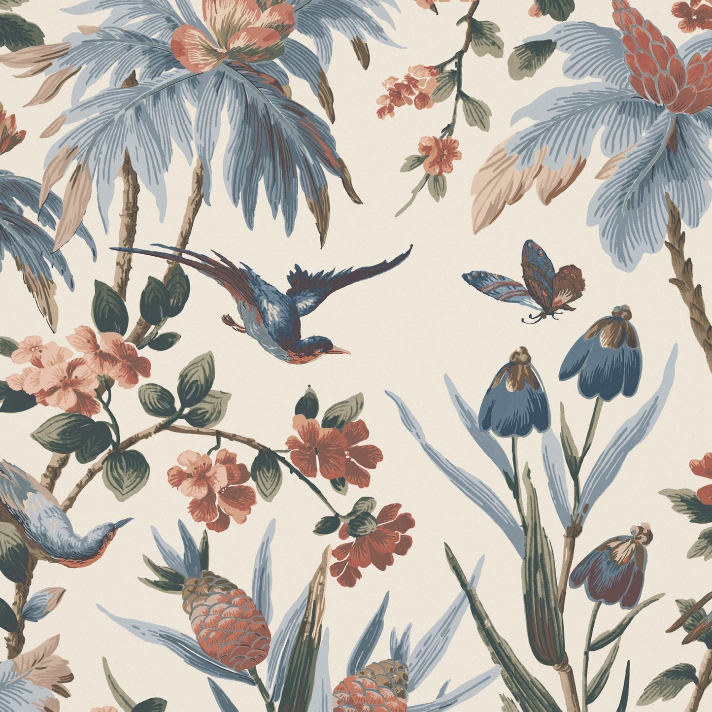 Fleurs Exotique Wallpaper - Sienna - Warner House - Premier Wallcovering