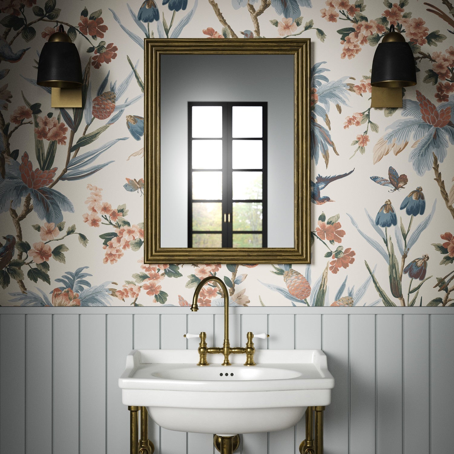 Fleurs Exotique Wallpaper - Sienna - Warner House - Premier Wallcovering