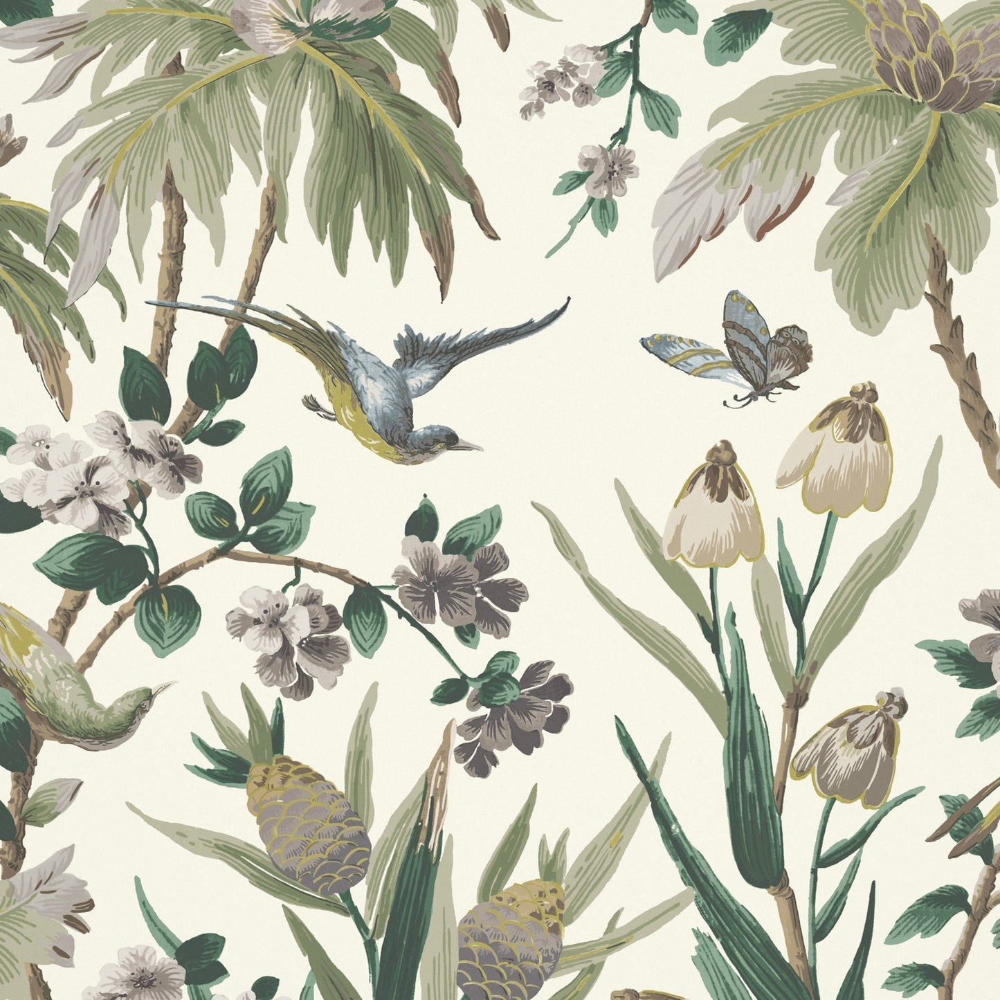 Fleurs Exotique Wallpaper - Forest - Warner House - Premier Wallcovering