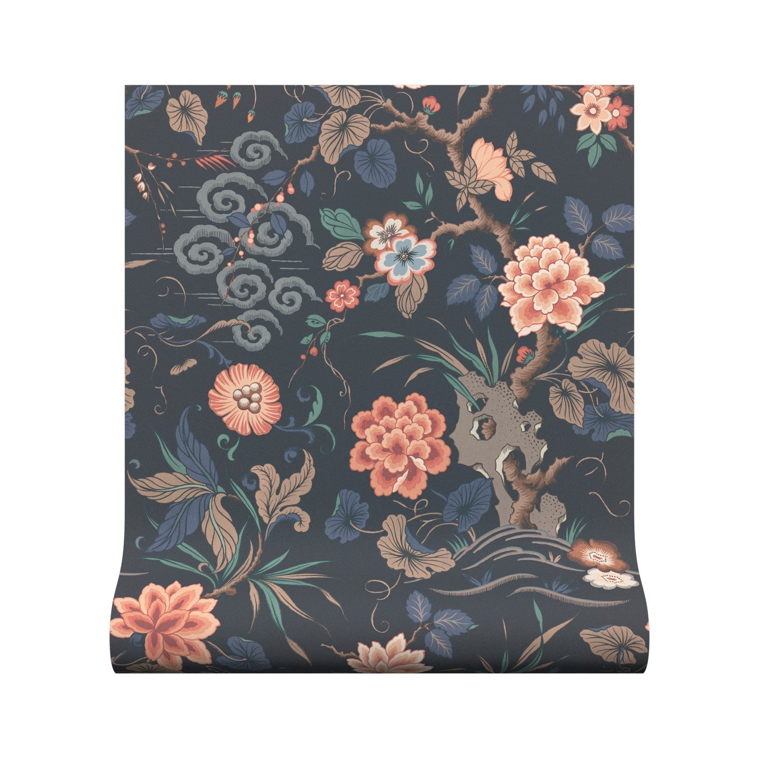 Fleurs Orientales Wallpaper - Coral - Warner House - Premier Wallcovering