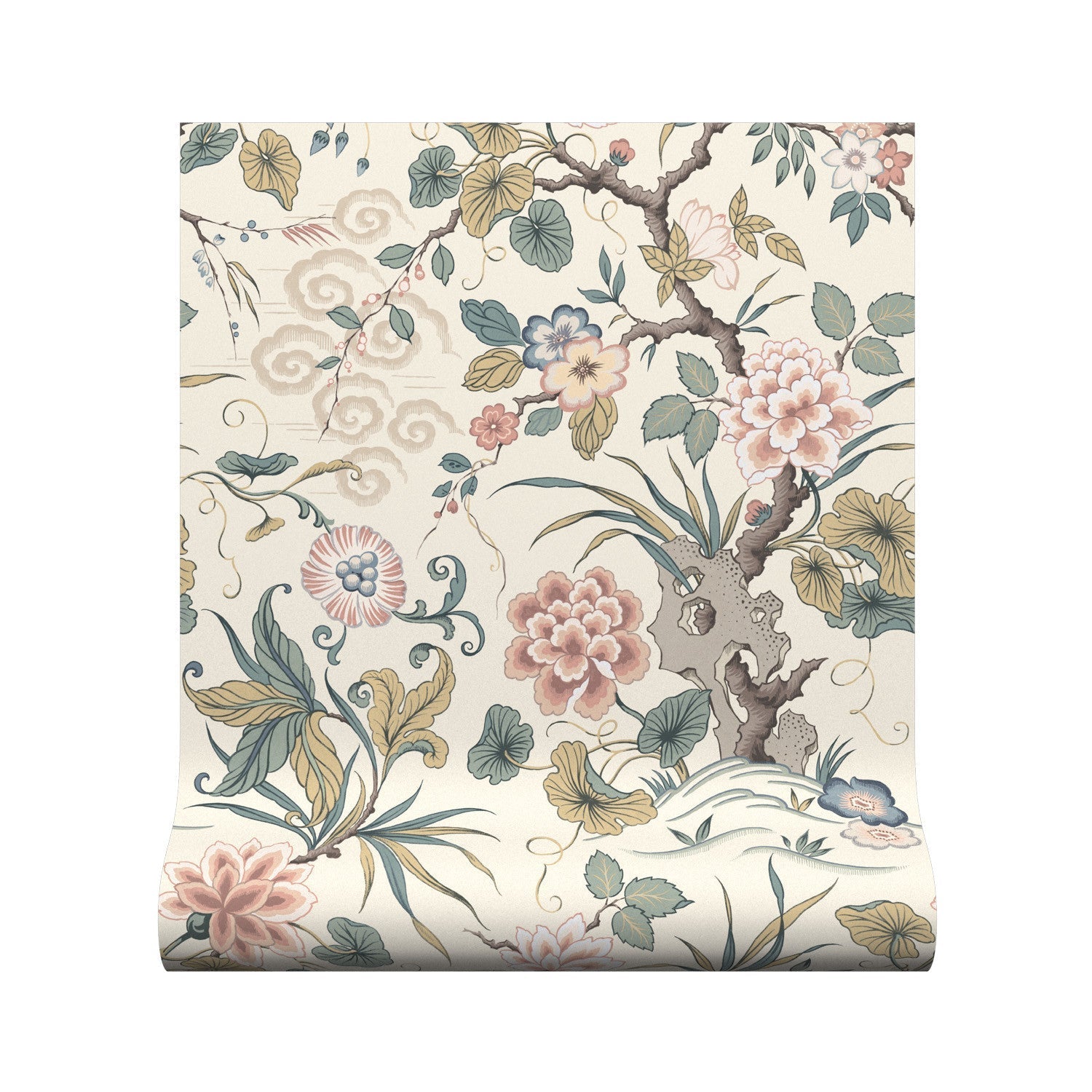 Fleurs Orientales Wallpaper - Cameo - Warner House - Premier Wallcovering
