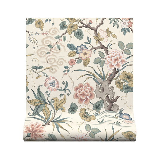 Fleurs Orientales Wallpaper - Cameo - Warner House - Premier Wallcovering