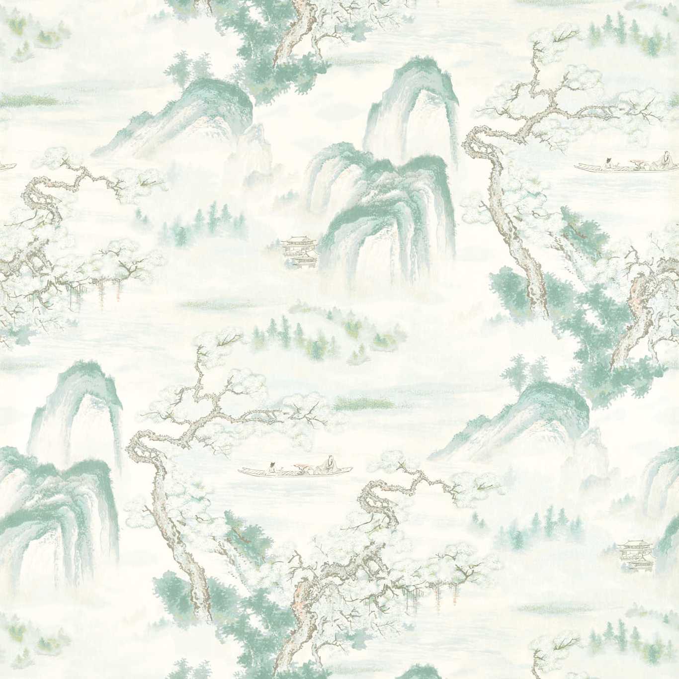 Floating Mountains Wallpaper - Mineral - ZHIW312983 - Zoffany - Premier Wallcovering