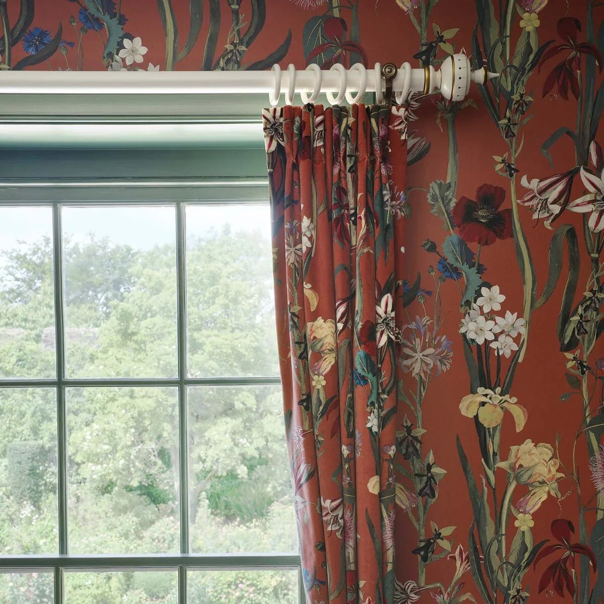 Flora Delanica Velvet Fabric -  Clay - House of Hackney - 1-FA-DEL-VE-CLA-XXX-XXX - Premier Wallcovering
