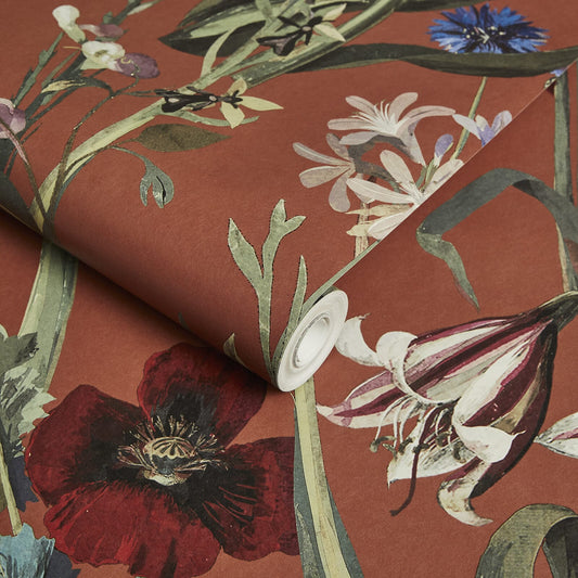Flora Delanica Wallpaper - Clay - House of Hackney - 1 - WA - DEL - DI - CLA - XXX - Premier Wallcovering