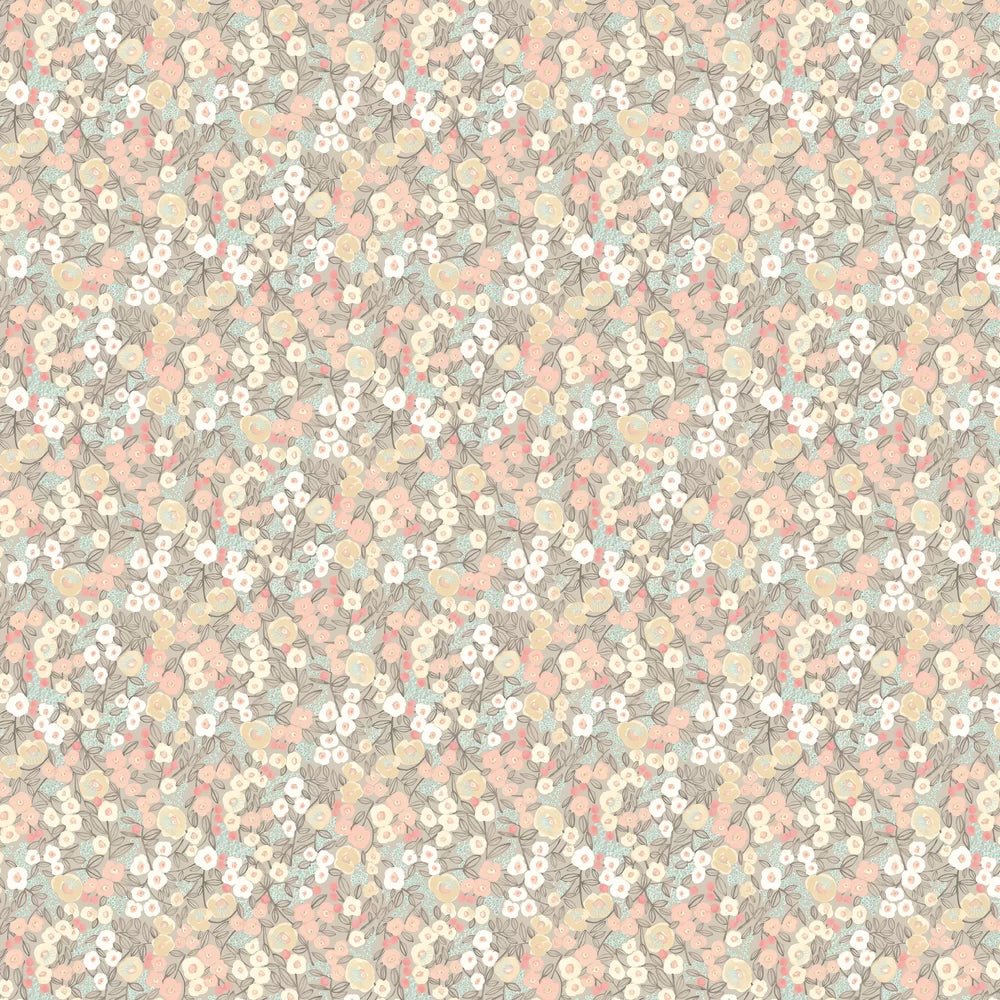 Flora Ditsy Wallpaper - Peach & Dove - Ohpopsi - GHS50116W - Premier Wallcovering