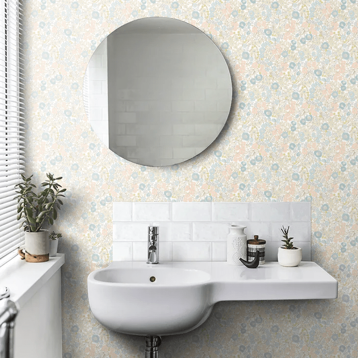 Flora Ditsy Wallpaper - Silver - Ohpopsi - GHS50117W - Premier Wallcovering