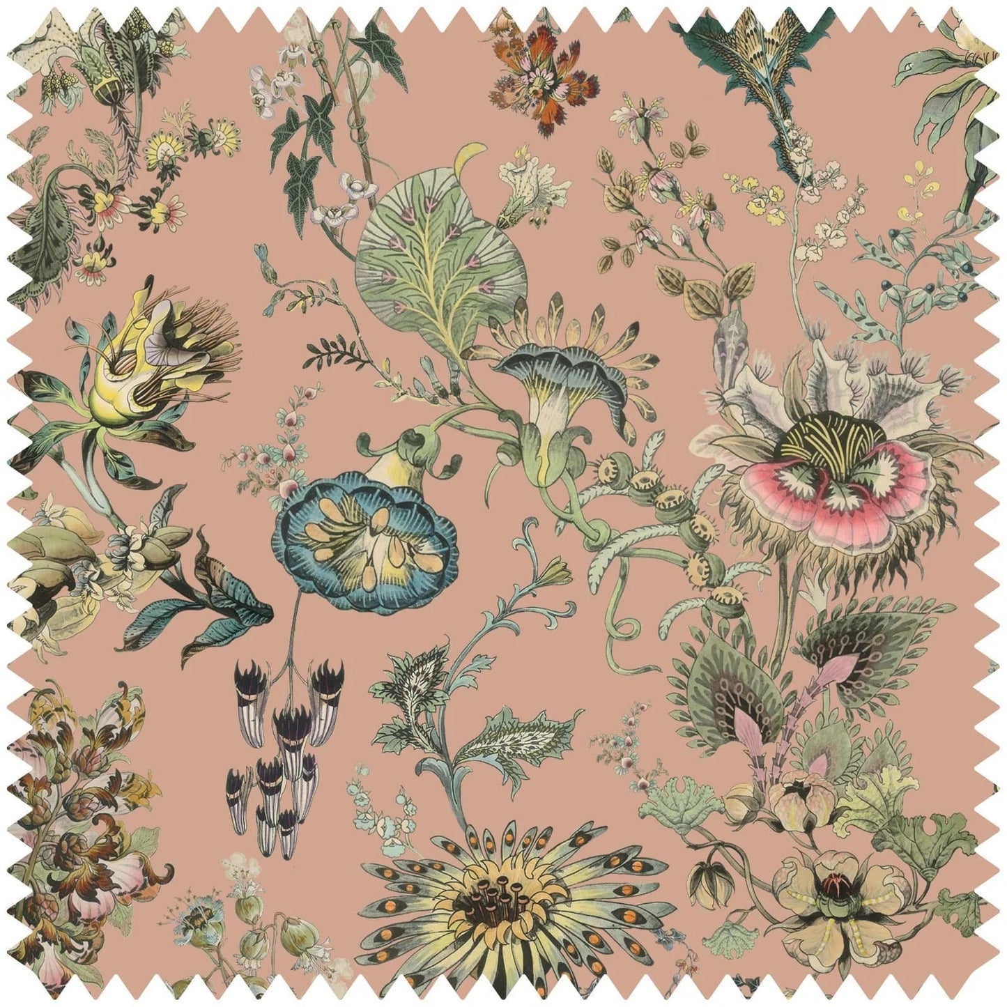 Flora Fantasia Jacquard Fabric -  Bisque - House of Hackney - 1-FA-FLF-JQ-PNK-XXX-XXX - Premier Wallcovering