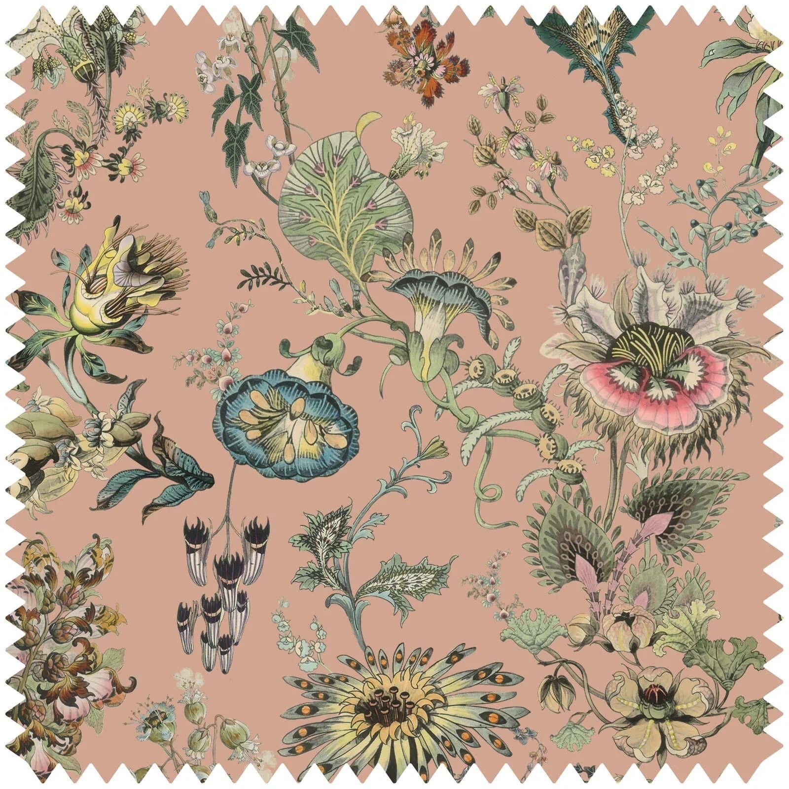Flora Fantasia Jacquard Fabric -  Bisque - House of Hackney - 1-FA-FLF-JQ-PNK-XXX-XXX - Premier Wallcovering