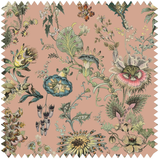 Flora Fantasia Jacquard Fabric -  Bisque - House of Hackney - 1-FA-FLF-JQ-PNK-XXX-XXX - Premier Wallcovering