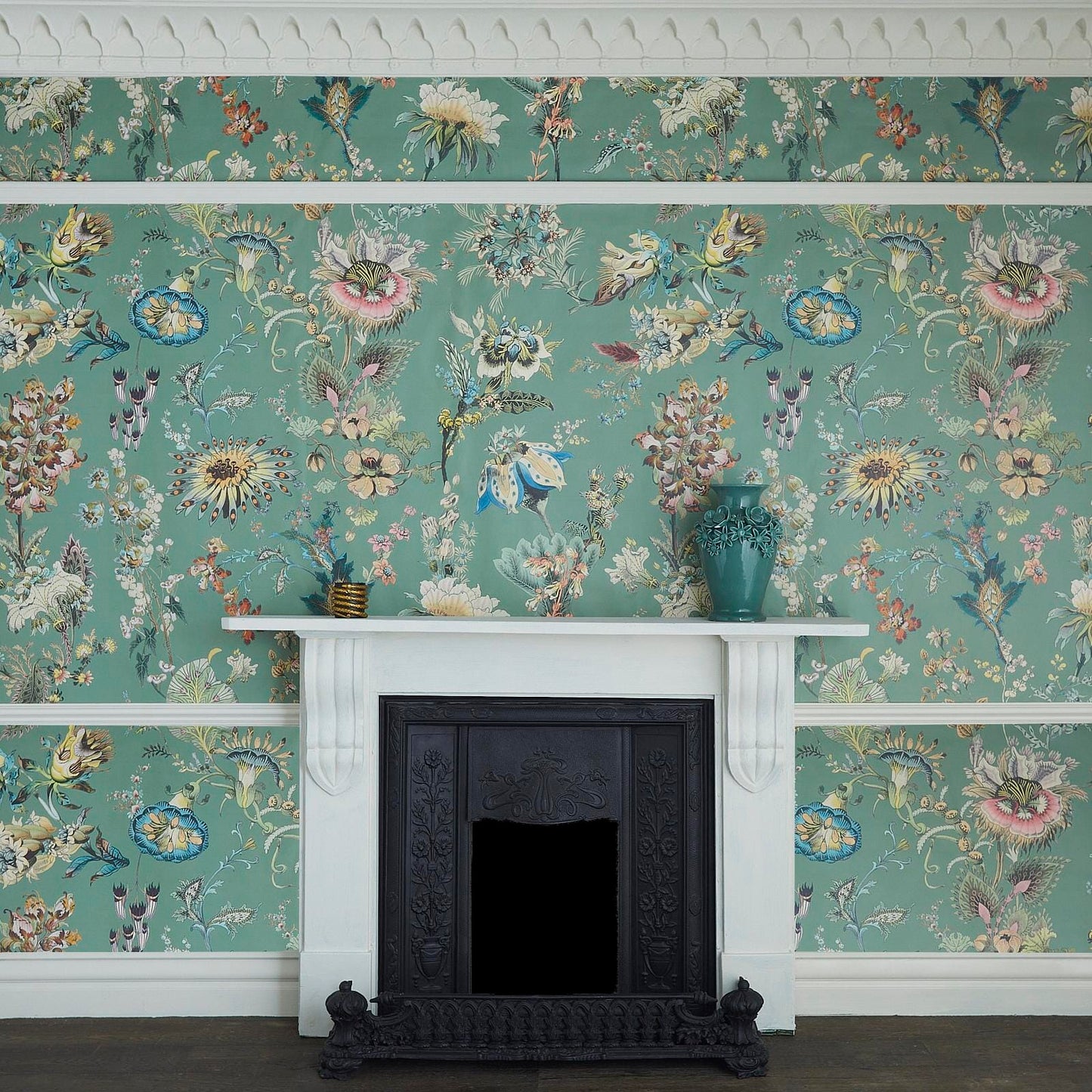 Flora Fantasia Wallpaper - Verdigris - House of Hackney - 1 - WA - FLF - DI - VER - XXX - Premier Wallcovering