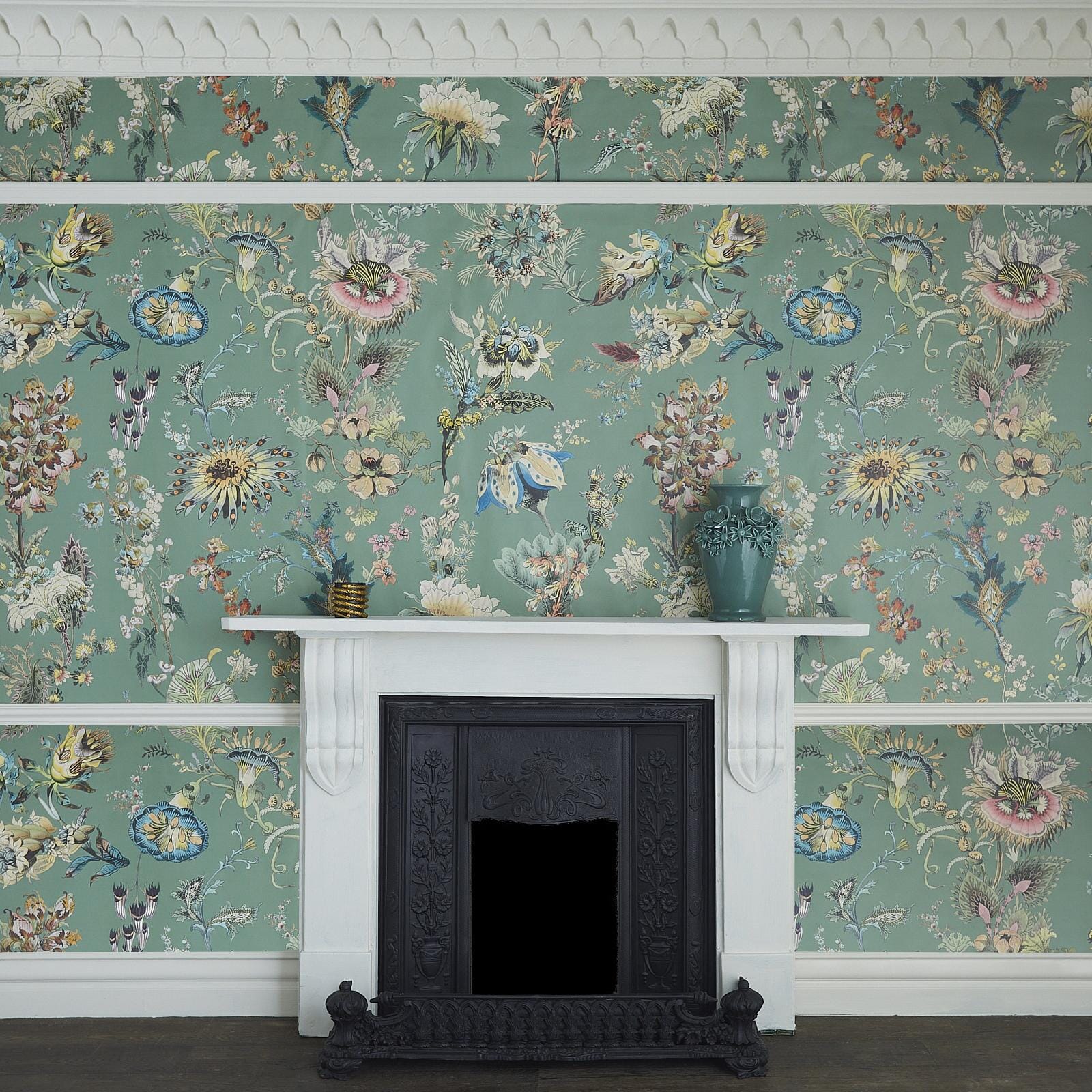 Flora Fantasia Wallpaper - Verdigris - House of Hackney - 1 - WA - FLF - DI - VER - XXX - Premier Wallcovering