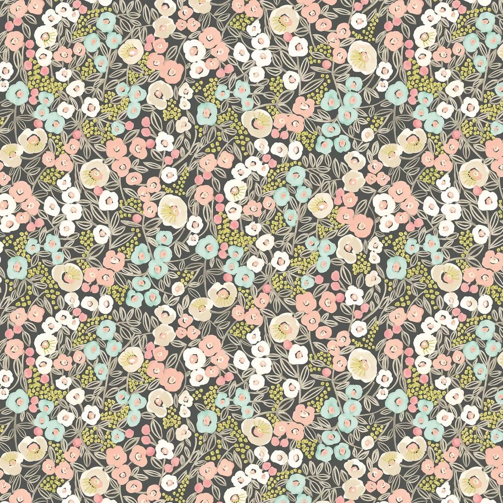 Flora Wallpaper - Midnight Blush - Ohpopsi - GHS50121W - Premier Wallcovering