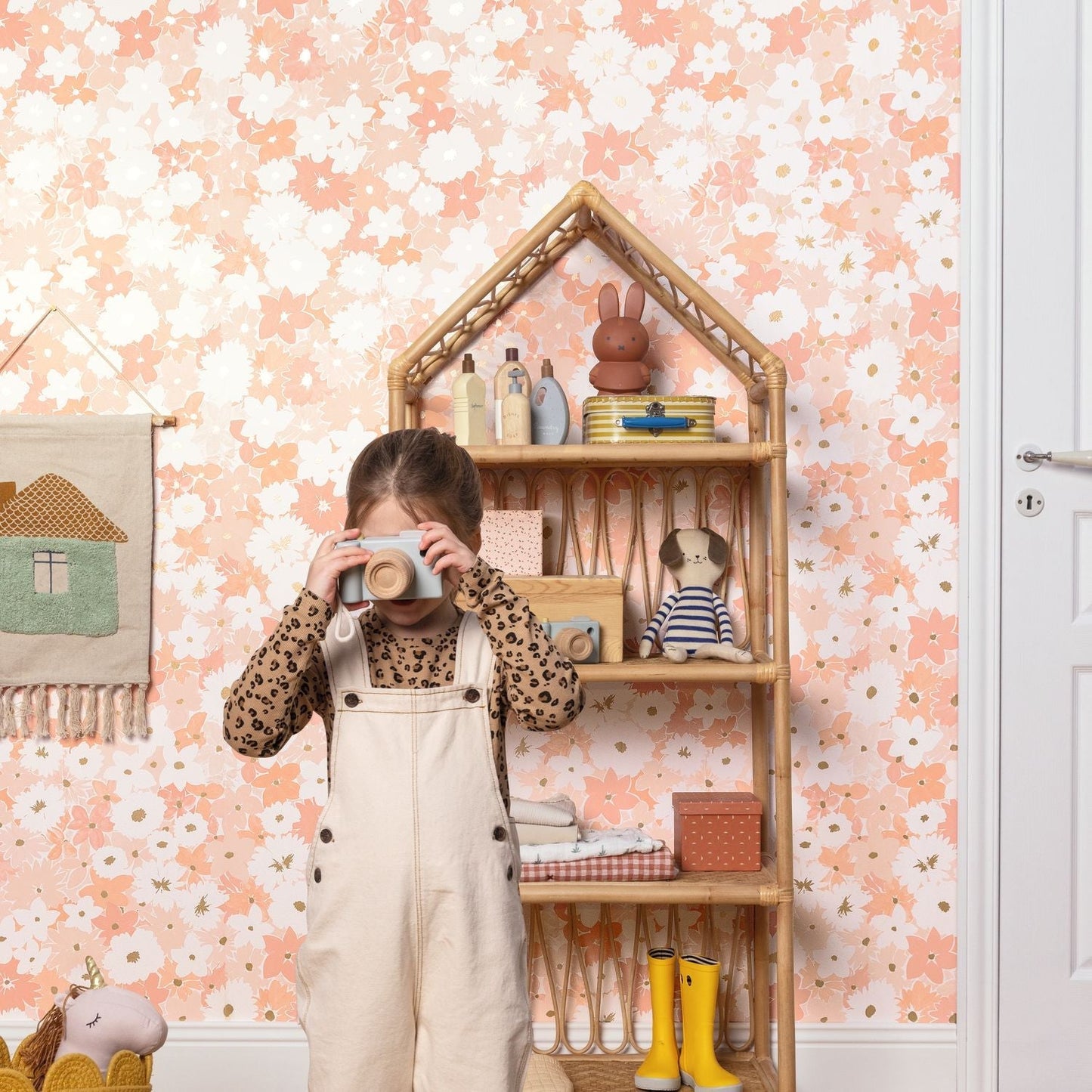 Flora Wallpaper - Rose Layette - Caselio - 104410479 - Premier Wallcovering