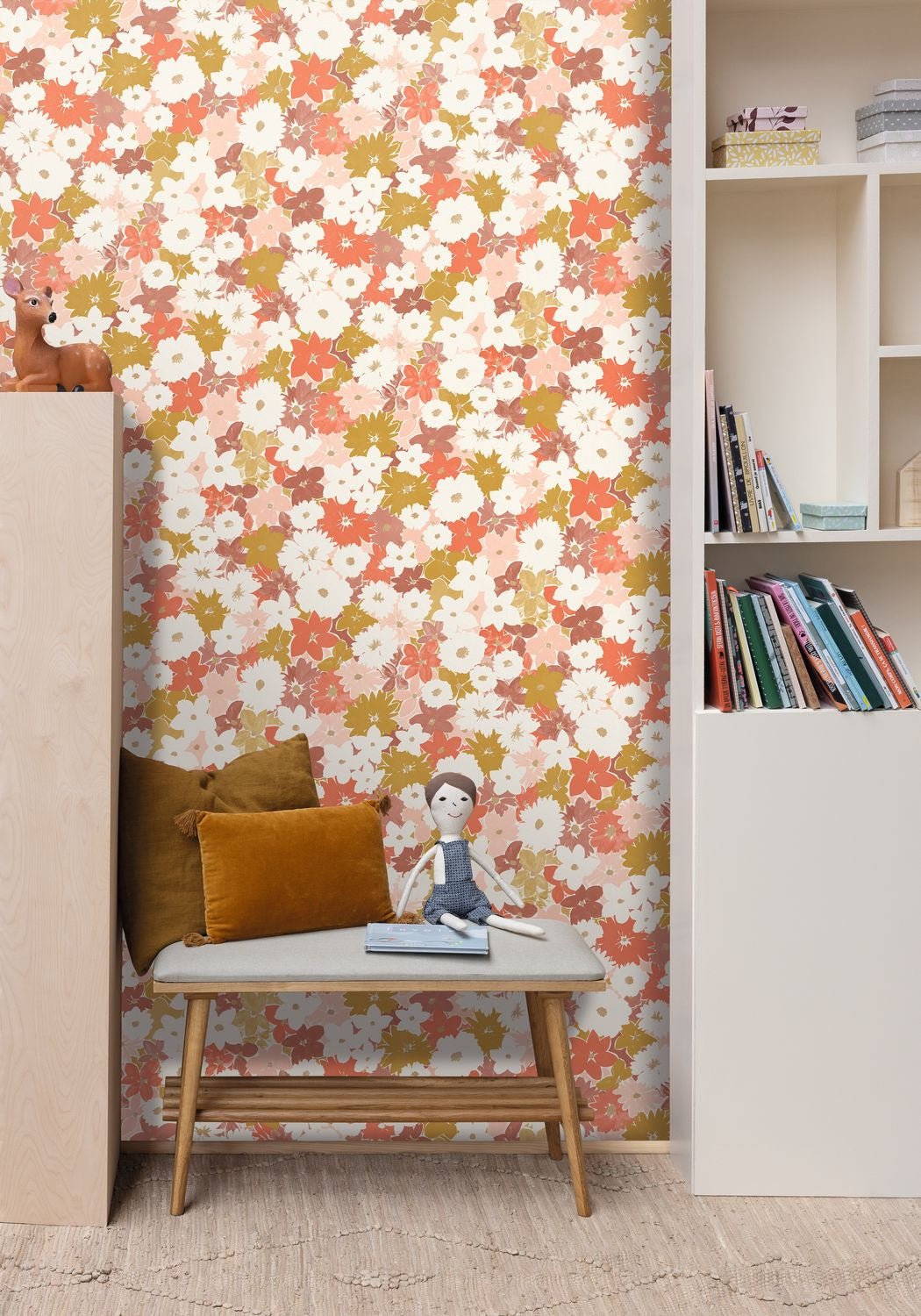 Flora Wallpaper - Rose - Caselio - 104414418 - Premier Wallcovering