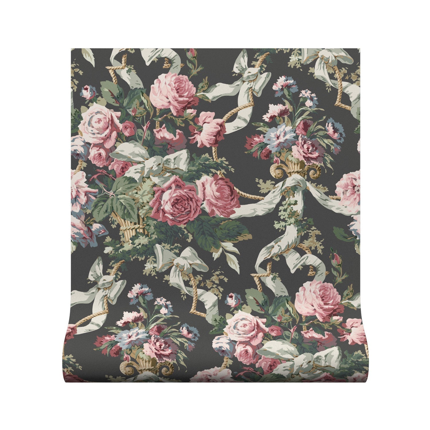 Flora Wallpaper - Noir - Warner House - Premier Wallcovering