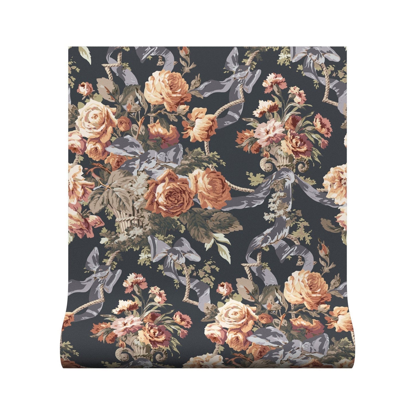 Flora Wallpaper - Navy - Warner House - Premier Wallcovering