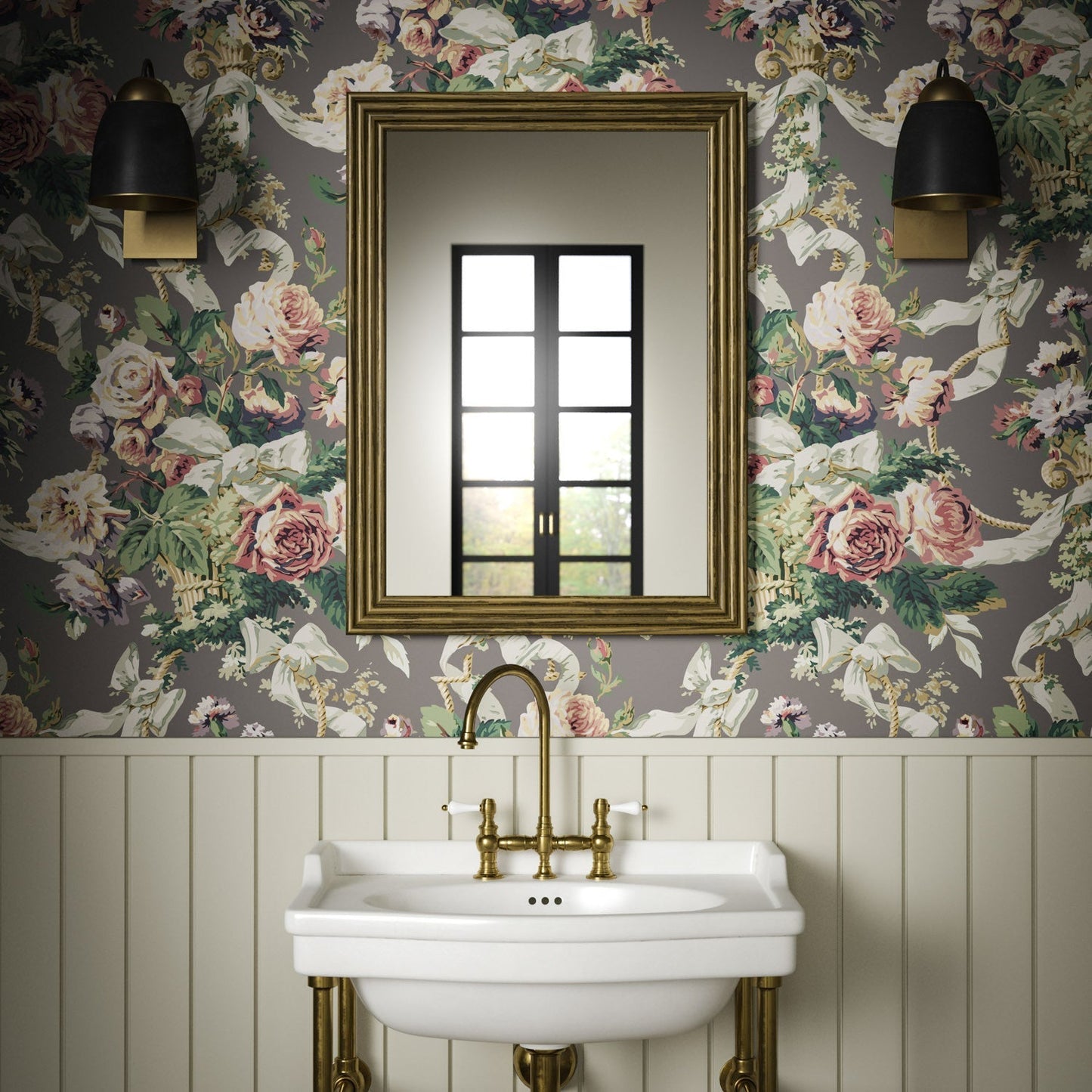 Flora Wallpaper - Flint - Warner House - Premier Wallcovering