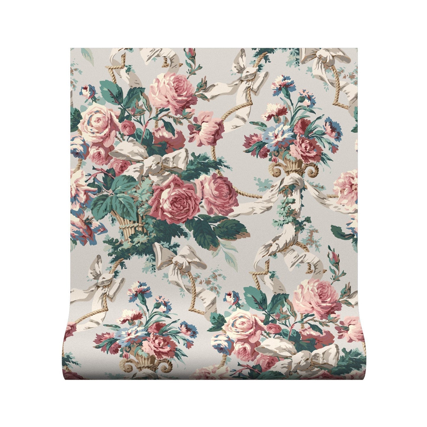 Flora Wallpaper - Stone - Warner House - Premier Wallcovering