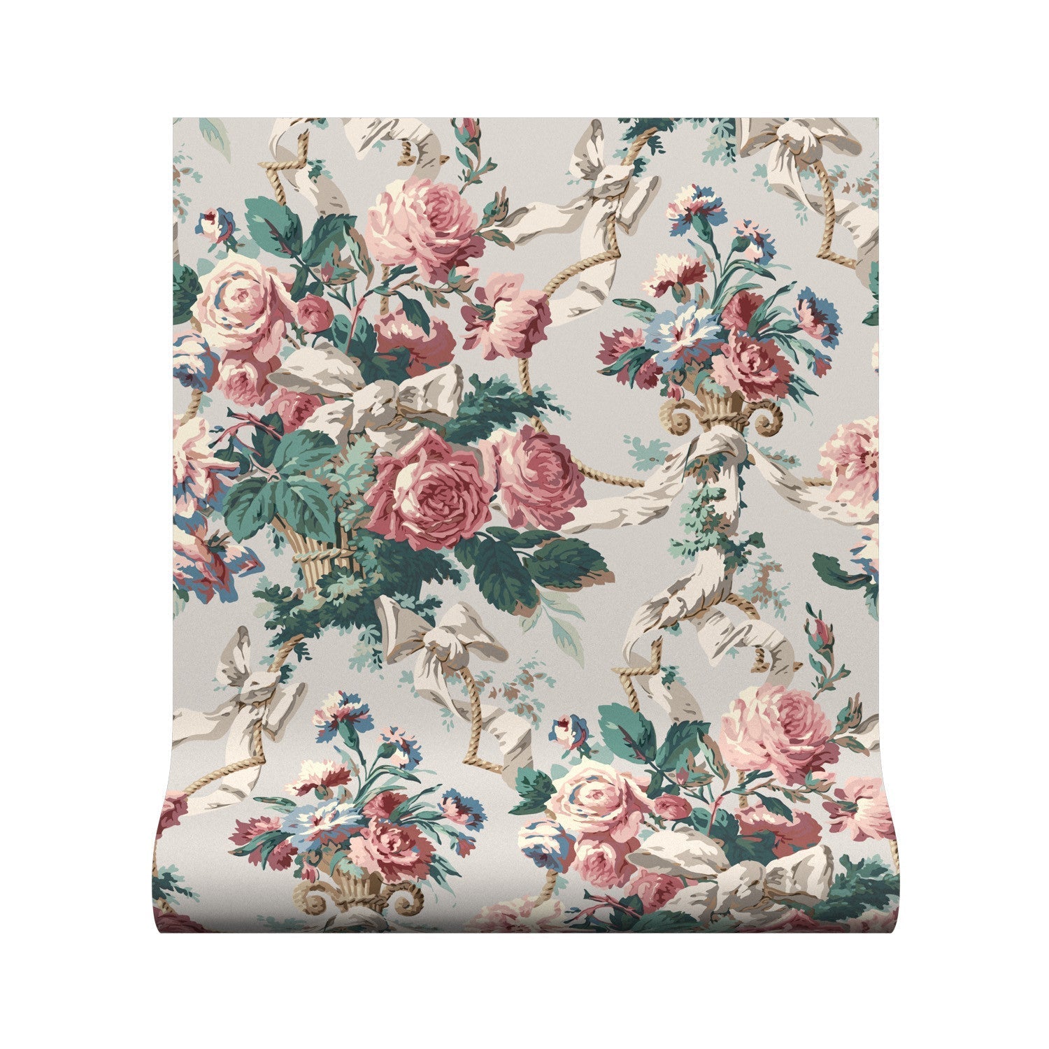 Flora Wallpaper - Stone - Warner House - Premier Wallcovering