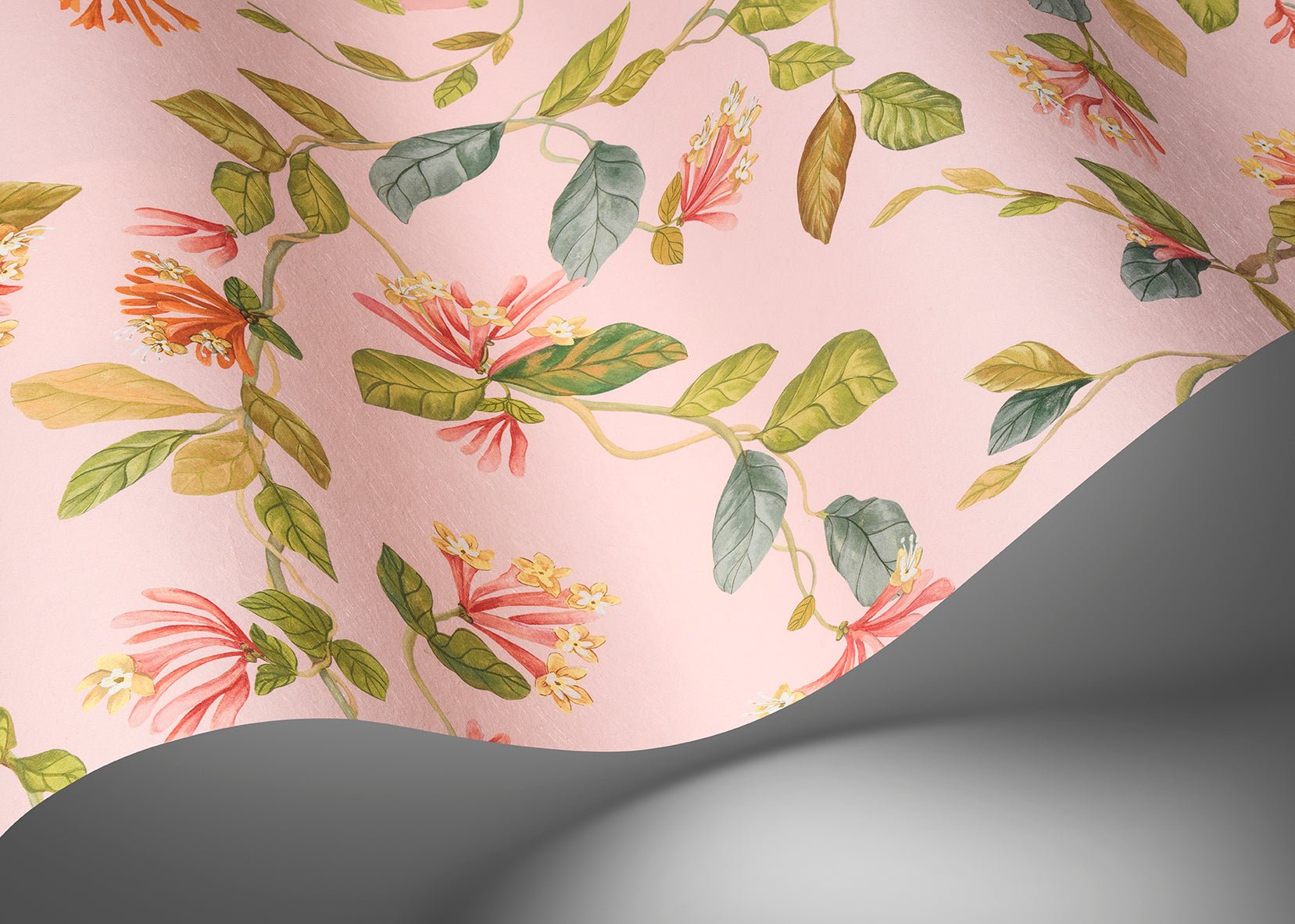 Flora Wallpaper - Tangerine & Olive on Blush - 124/3016 - Cole & Son - Premier Wallcovering
