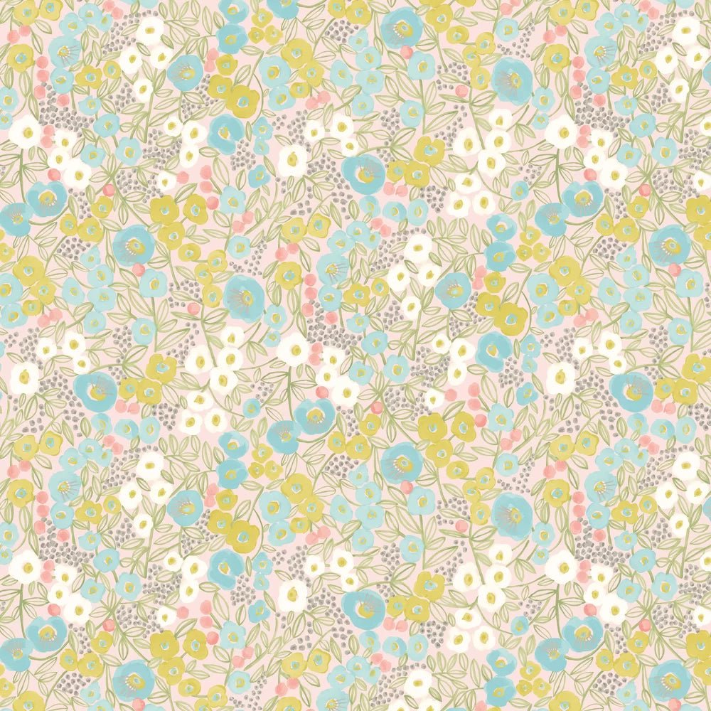 Flora Wallpaper - Blush & Lime - Ohpopsi - GHS50120W - Premier Wallcovering