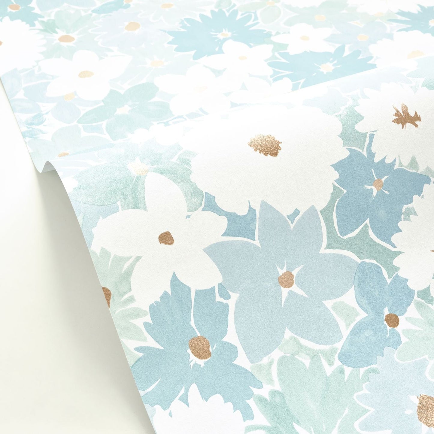 Flora Wallpaper - Bleu - Caselio - 104416659 - Premier Wallcovering