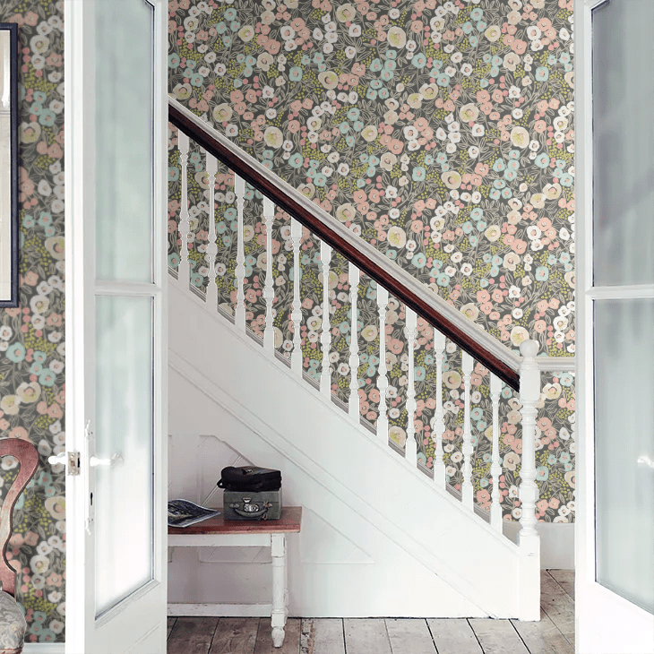 Flora Wallpaper - Midnight Blush - Ohpopsi - GHS50121W - Premier Wallcovering
